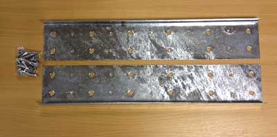 Typical Repair Kit plates for timber beams